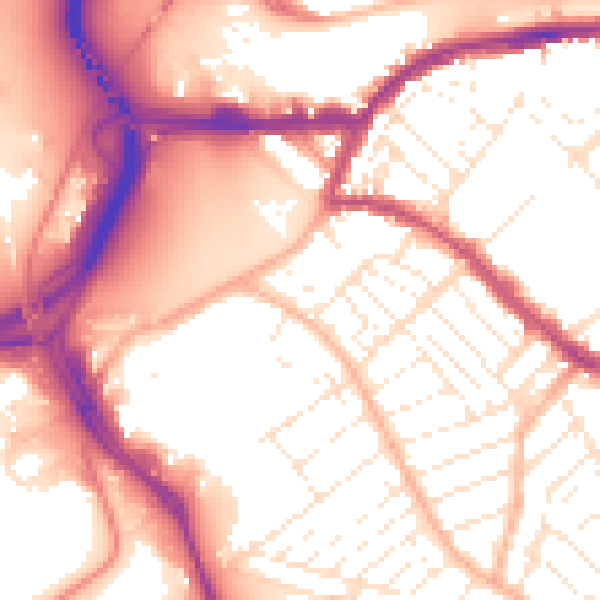 Daytime road noise heatmap for BS3 2EE