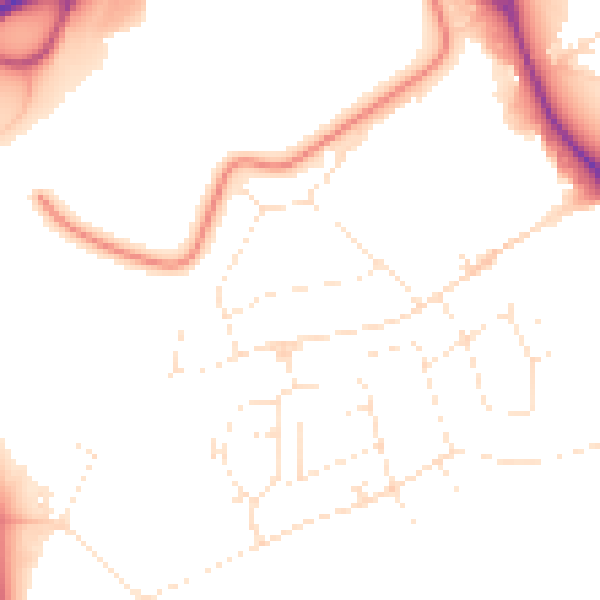 Daytime road noise heatmap for BS3 2QQ