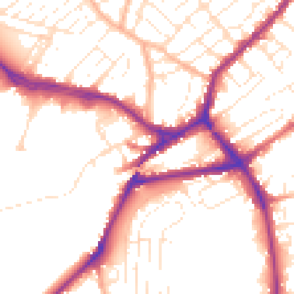 Daytime road noise heatmap for BS3 2SL