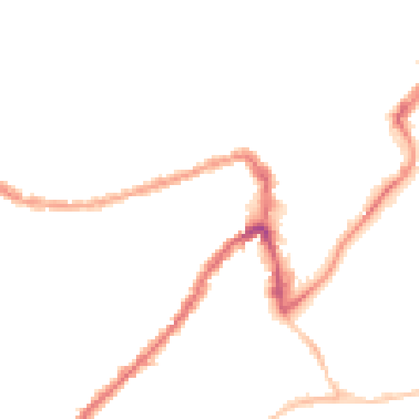 Night-time road noise heatmap for BS3 3BL