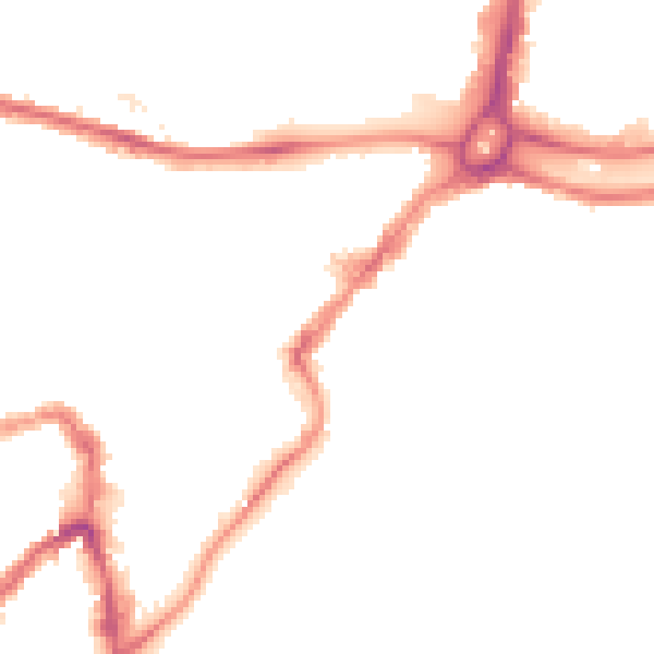 Night-time road noise heatmap for BS3 4HH