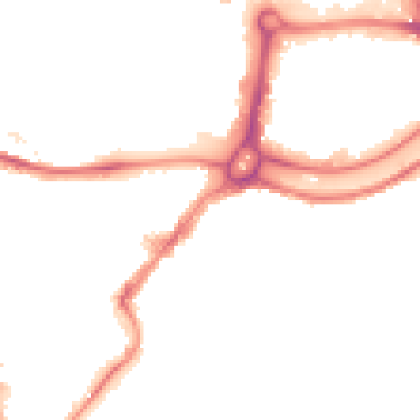 Night-time road noise heatmap for BS3 4HR