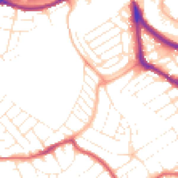 Daytime road noise heatmap for BS3 4SQ