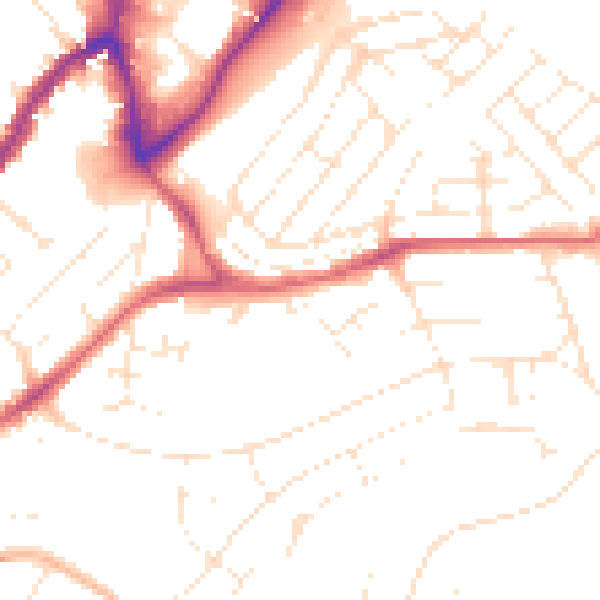 Daytime road noise heatmap for BS3 5BH