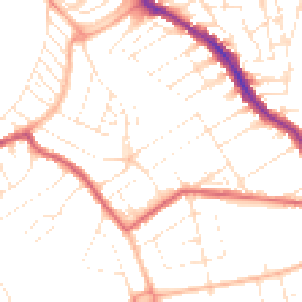 Daytime road noise heatmap for BS3 5BU
