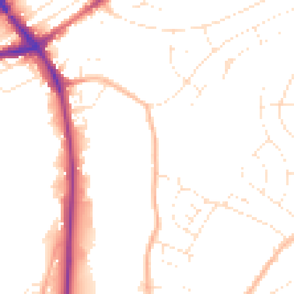 Daytime road noise heatmap for BS3 5DP