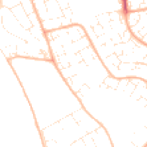 Daytime road noise heatmap for BS34 6EZ