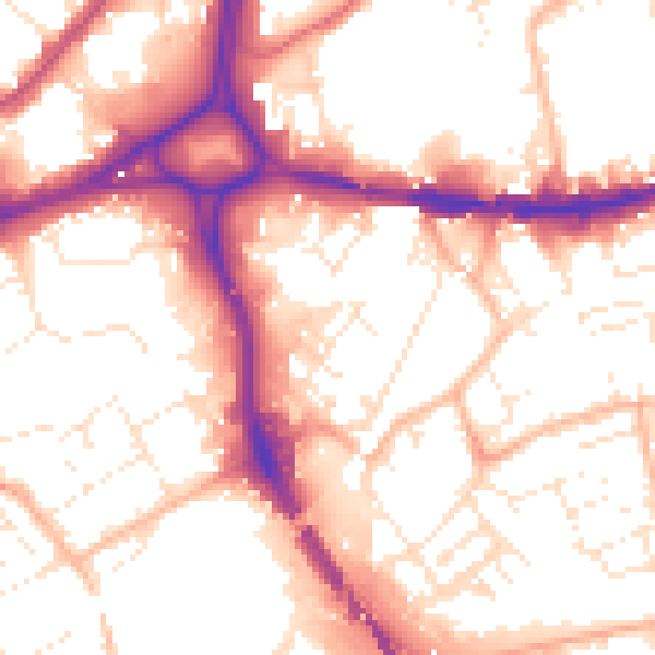 Daytime road noise heatmap for BS5 0AA