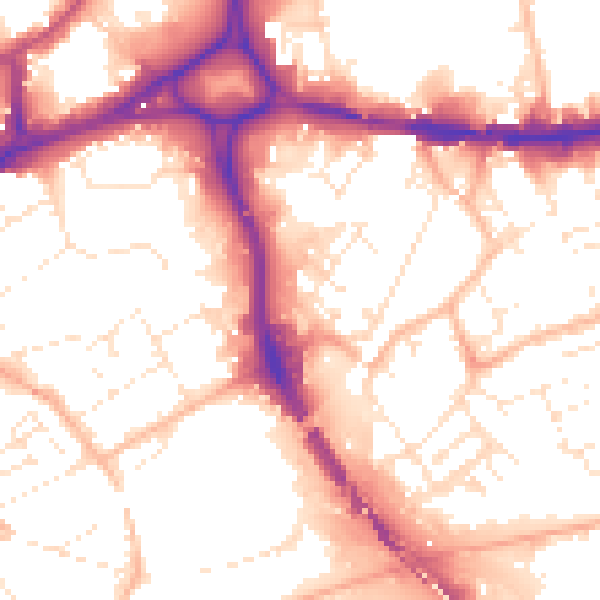 Daytime road noise heatmap for BS5 0AE