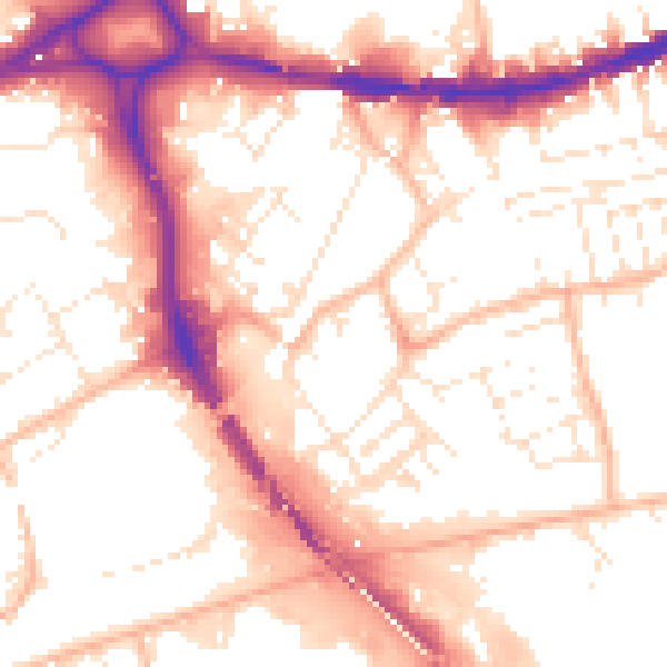 Daytime road noise heatmap for BS5 0AL