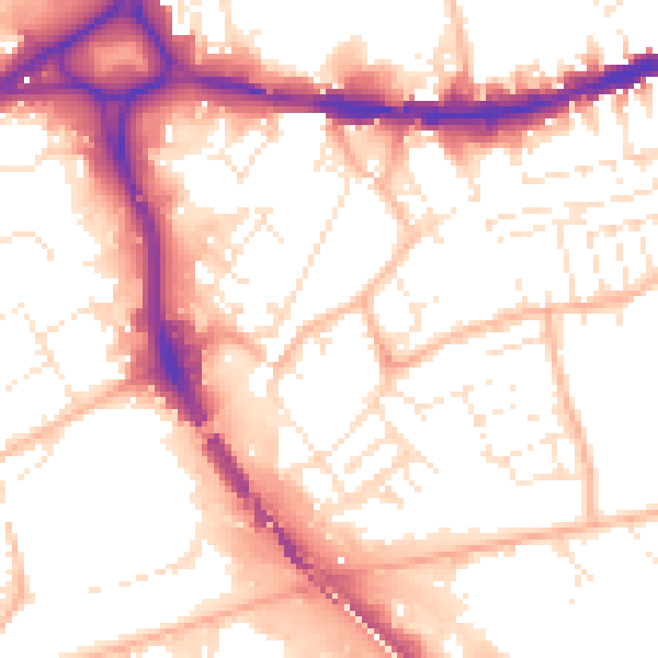 Daytime road noise heatmap for BS5 0AN