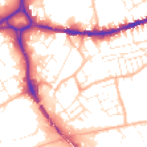 Daytime road noise heatmap for BS5 0AP