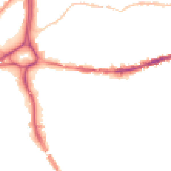 Night-time road noise heatmap for BS5 0AT