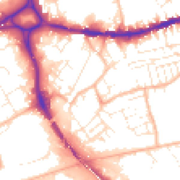 Daytime road noise heatmap for BS5 0AW