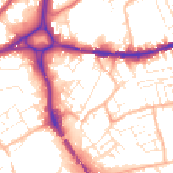 Daytime road noise heatmap for BS5 0AY