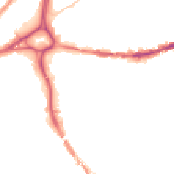 Night-time road noise heatmap for BS5 0AY