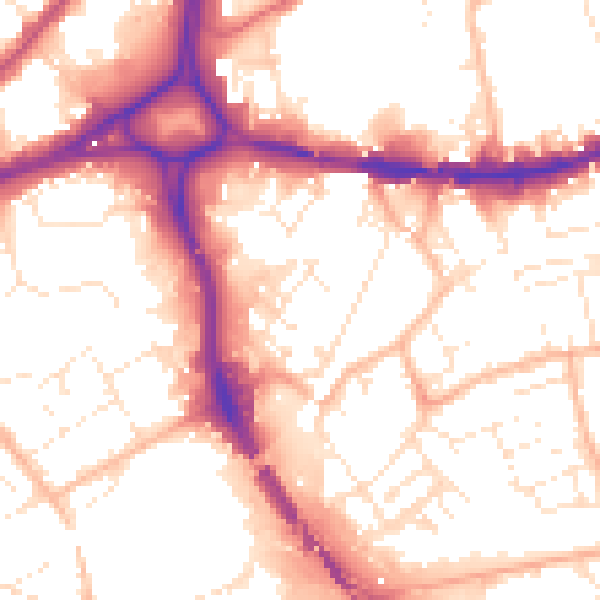 Daytime road noise heatmap for BS5 0AZ