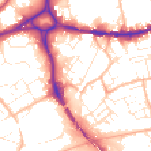 Daytime road noise heatmap for BS5 0BA