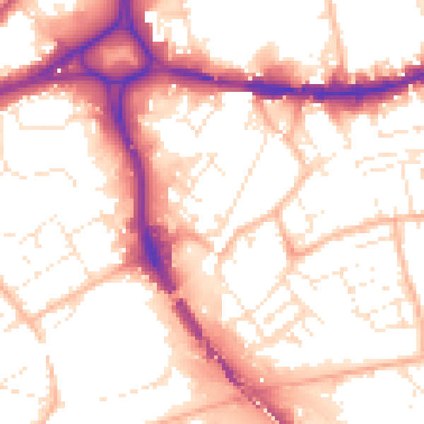 Daytime road noise heatmap for BS5 0BB