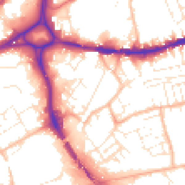Daytime road noise heatmap for BS5 0BD