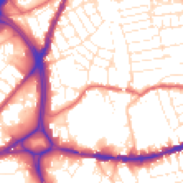 Daytime road noise heatmap for BS5 0BE