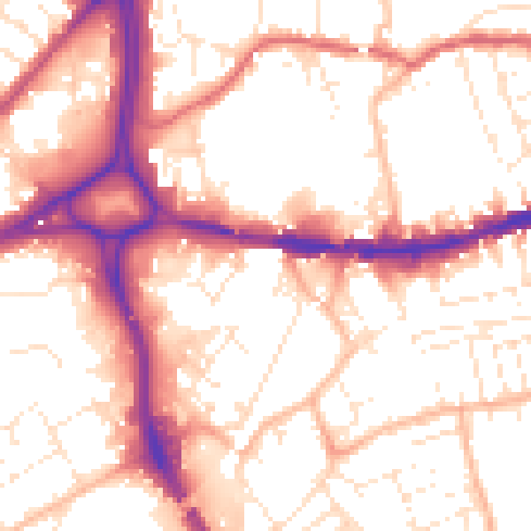 Daytime road noise heatmap for BS5 0BJ