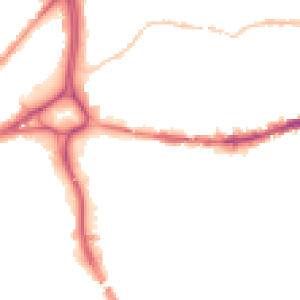Night-time road noise heatmap for BS5 0BJ