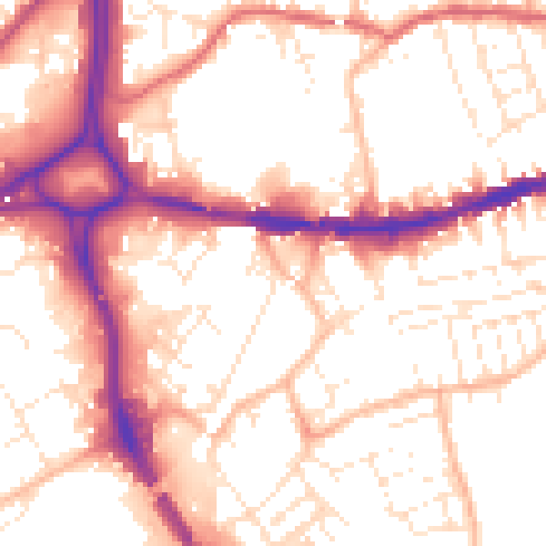 Daytime road noise heatmap for BS5 0BL