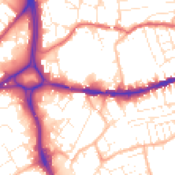 Daytime road noise heatmap for BS5 0BT