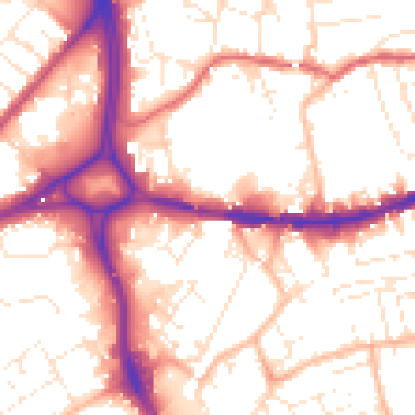 Daytime road noise heatmap for BS5 0BX