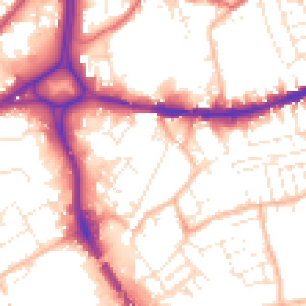 Daytime road noise heatmap for BS5 0BZ