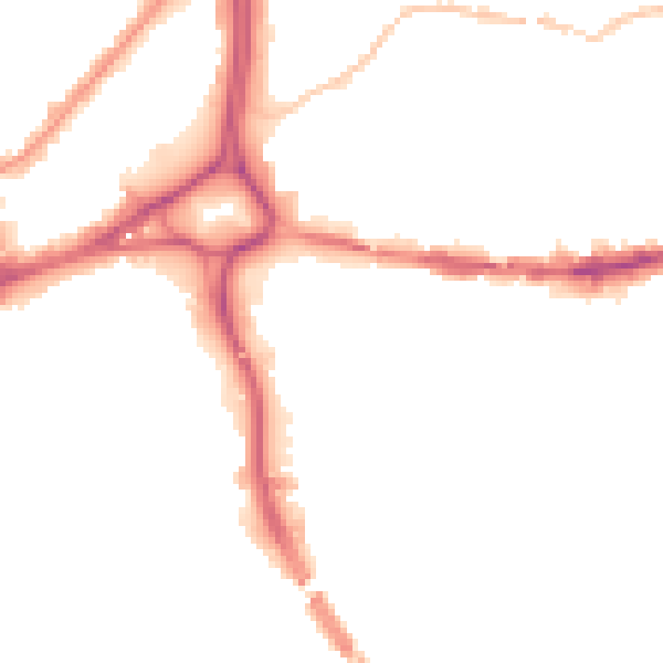 Night-time road noise heatmap for BS5 0DJ