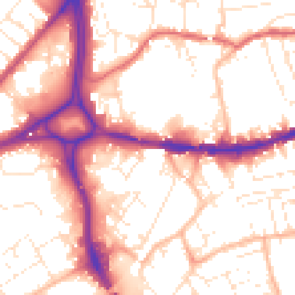 Daytime road noise heatmap for BS5 0DN