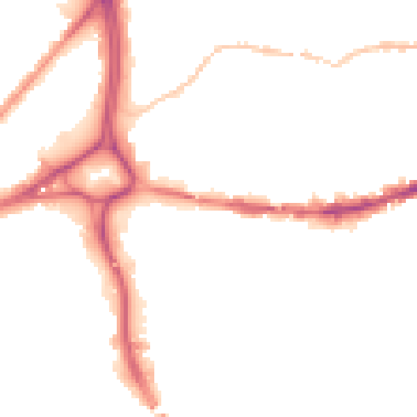 Night-time road noise heatmap for BS5 0DN