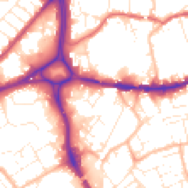 Daytime road noise heatmap for BS5 0DP