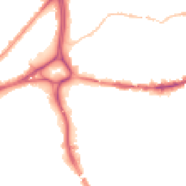 Night-time road noise heatmap for BS5 0DP