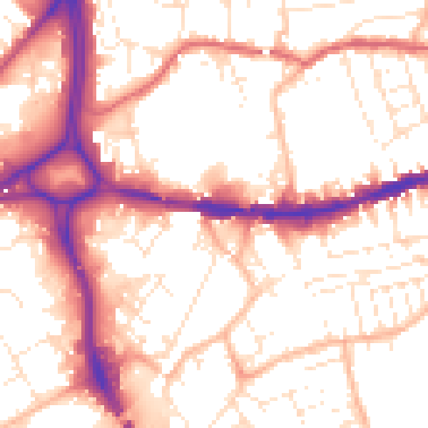Daytime road noise heatmap for BS5 0DR