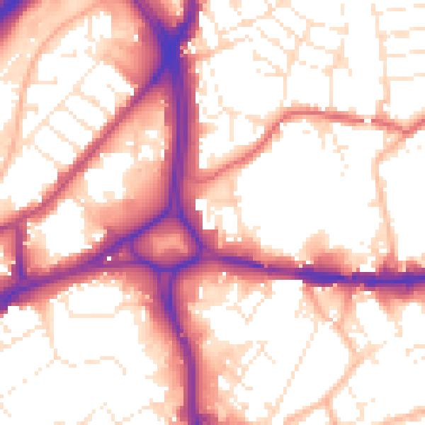 Daytime road noise heatmap for BS5 0DX