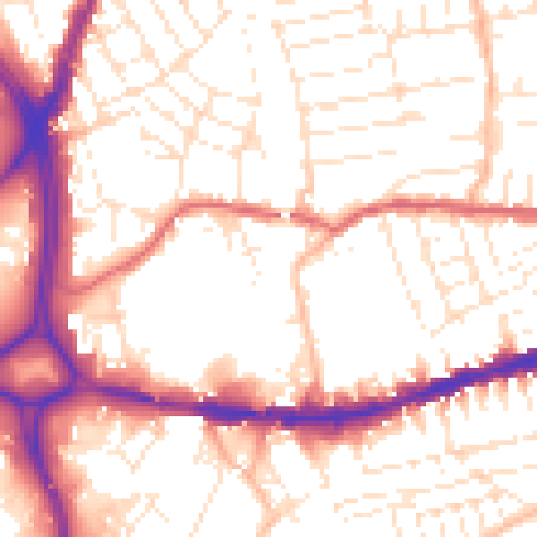 Daytime road noise heatmap for BS5 0EA