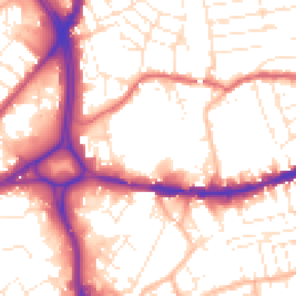 Daytime road noise heatmap for BS5 0EB