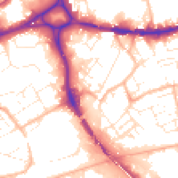 Daytime road noise heatmap for BS5 0ED