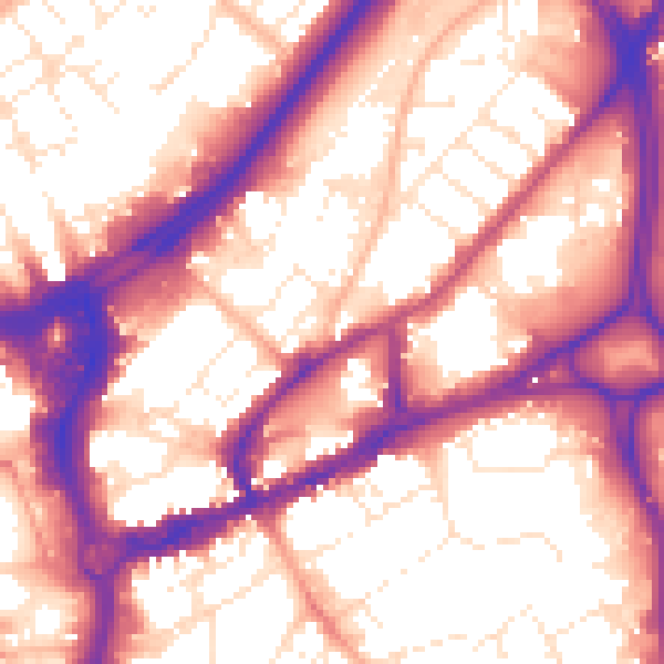 Daytime road noise heatmap for BS5 0EE