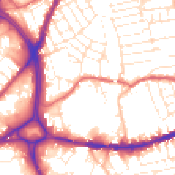 Daytime road noise heatmap for BS5 0EF