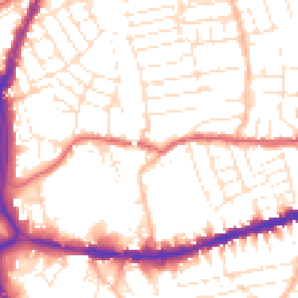 Daytime road noise heatmap for BS5 0EG