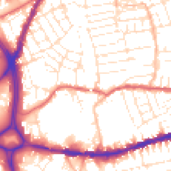 Daytime road noise heatmap for BS5 0EJ