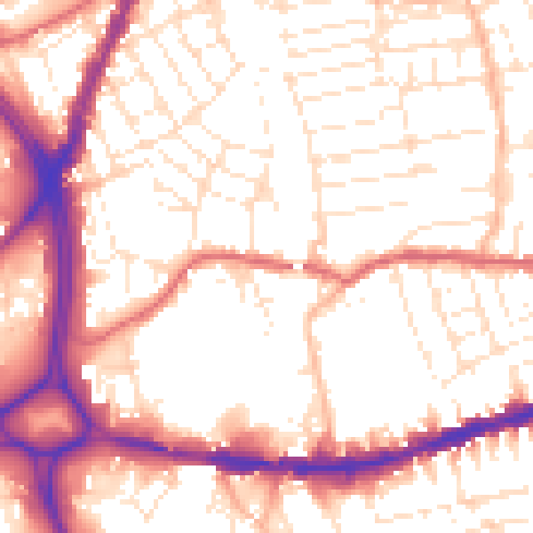Daytime road noise heatmap for BS5 0EL
