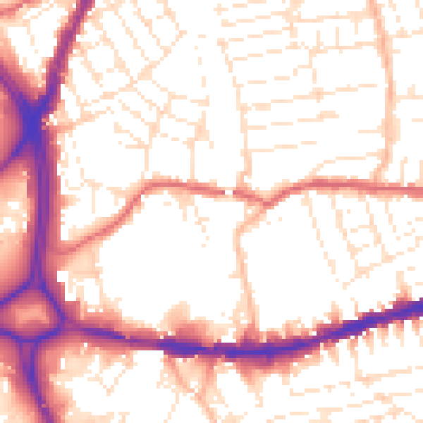 Daytime road noise heatmap for BS5 0EW