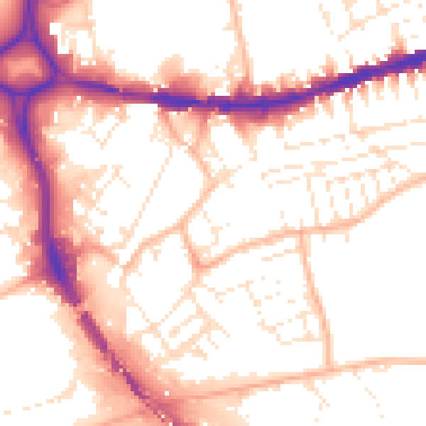 Daytime road noise heatmap for BS5 0EY