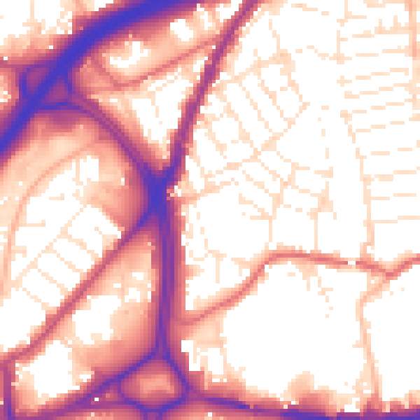 Daytime road noise heatmap for BS5 0FF