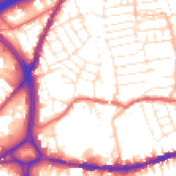 Daytime road noise heatmap for BS5 0FL